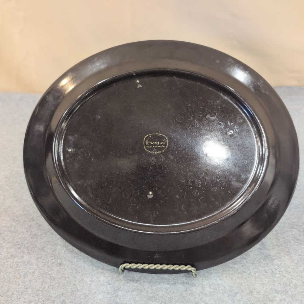 Franciscan Madeira Oval Serving Platter Floral Earthenware Dark Brown Gree - Picture 4 of 6